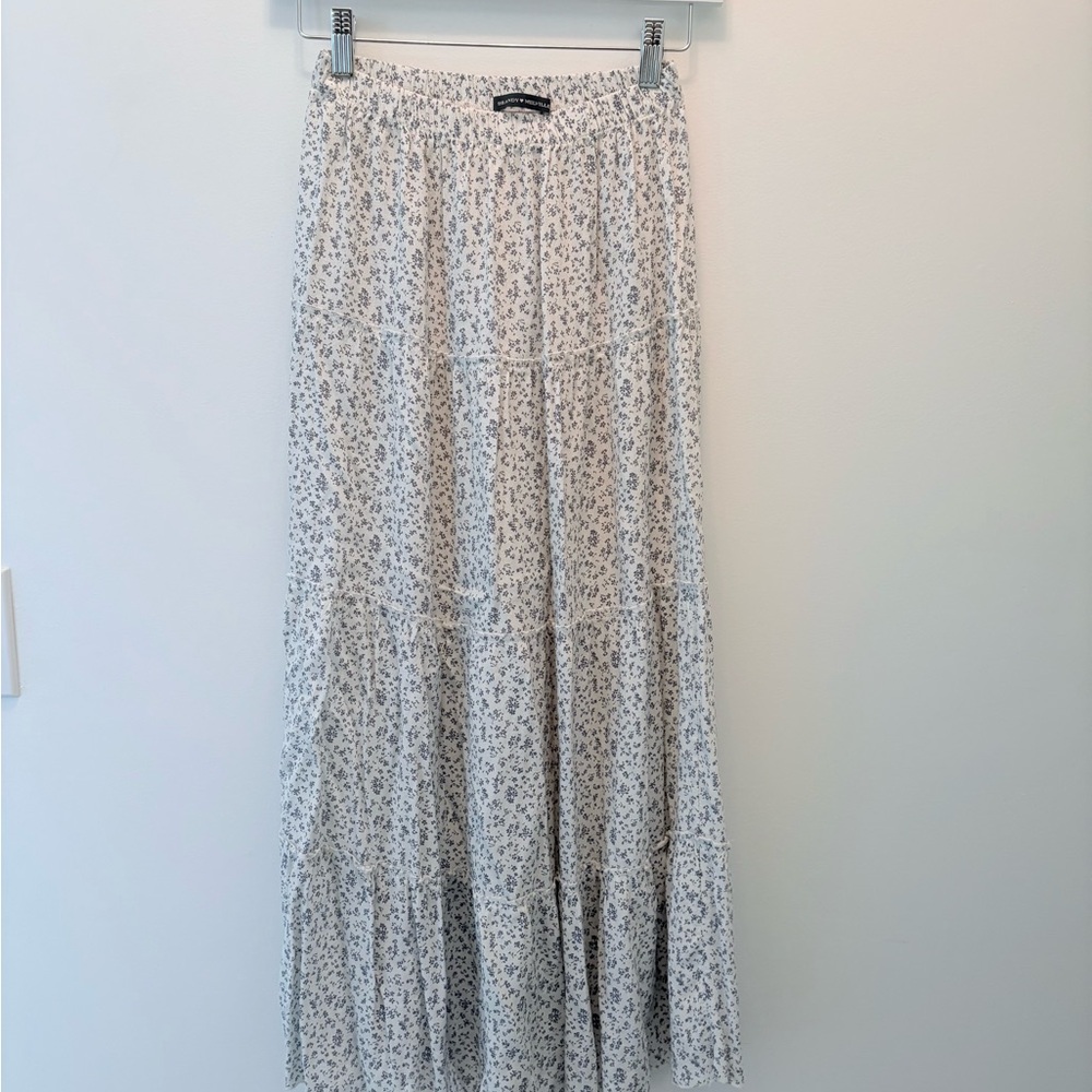 Brandy Melville Floral Tiered Maxi Skirt